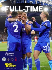 Leicester goleia Nottingham Forest e vence a primeira